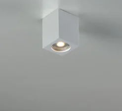 Plafonnier,Vertbois, plâtre, prêt à peindre, Zoé, Square S, blanc, L7cm, H9cm - Nedgis