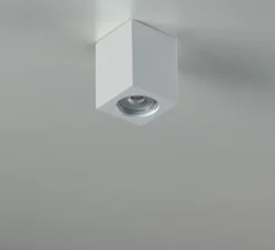 Plafonnier,Vertbois, plâtre, prêt à peindre, Zoé, Square S, blanc, L7cm, H9cm - Nedgis