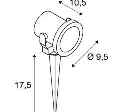Projecteur, Nautilus 10, inox, IP55, Ø9,5cm, H17,5cm - SLV