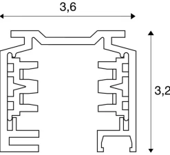 Rail 3 allumages en saillie, blanc, L100cm, H3,2cm - SLV