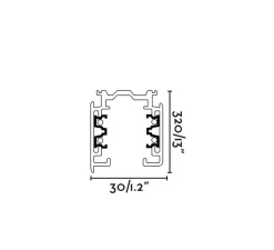 Rail, noir pour projecteur 2m,+ Kit complet, Ø3.2cm, L2m - FARO