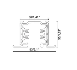 Rail triphasique, encastrable, noir, L200cm, H3,3cm - Faro