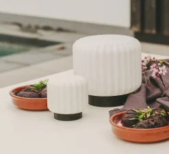 Set de 3 Lampes à poser, Dentelles H9, noir, IP65, Ø9cm, H9cm - Atelier Pierre