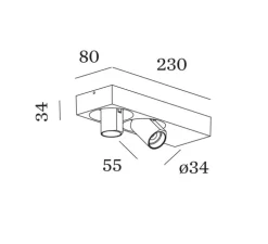 Spot, Bliek Petit Surface 2.0, blanc, LED, dim, 2000-3000K, 710 lm, L23cm, H3,4cm - Wever&Ducré
