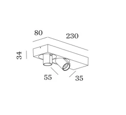 Spot, Bliek Petit Surface 2.0, blanc, LED, dim, 2700K, 980 lm, L23cm, H3,4cm - Wever&Ducré