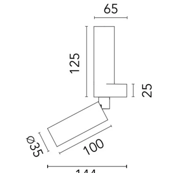 Spot, C1 double small, anthracite, LED, dim, 3000K, 763 lm, L3,5cm, H22,5cm - Flos