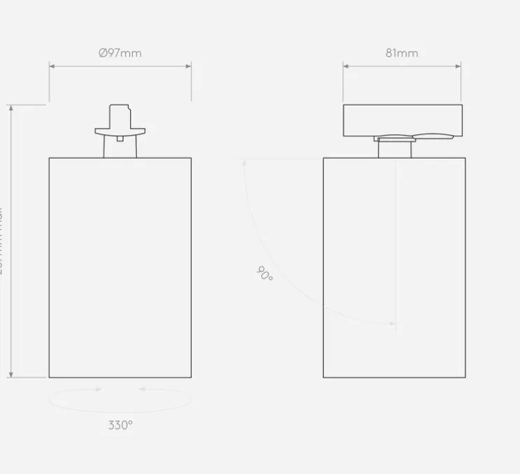 Spot, Can 100 Track, noir, LED, dim, 3000K, 2048 lm, Ø9,7cm, H20,7cm - Astro