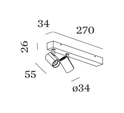 Spot, Ceno 2.0, blanc, LED, 2700K, 2x440lm, L27cm, H8,1cm - Wever&Ducré