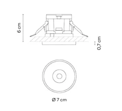Spot, Circle 3300, terracotta, LED, 2700K, 607 lm, Ø7cm, H6cm - Vibia