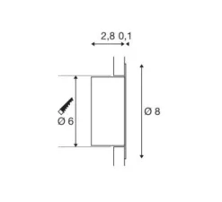 Spot de marche encastrable, Woro WL, blanc, LED, 3000K, 50 lm, Ø8cm, H2,9cm - SLV