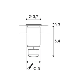 Spot de marche encastrable, Dasar 370, inox, IP67, LED, 3000K, 120 lm, Ø3,7cm, H8cm - SLV