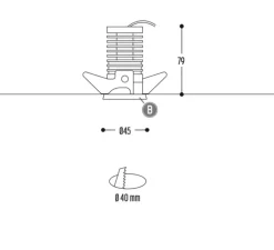 Spot encastrable, Apetito, blanc, IP44, LED, 2700k, 550 lm, Ø4,5cm, H7,9cm - Dark