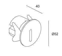 Spot encastrable, Bat Round Lineal, noir, IP66, LED, 3000K, 10 lm, L5,2cm, H5,2cm - LEDS C4