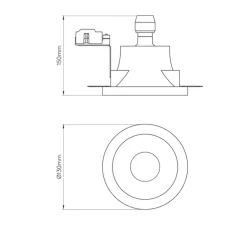 Spot encastrable, Blanco Round Fixed, blanc, Ø13cm, P15cm - Astro