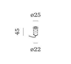 Spot encastrable, Card 1.0, inox, IP67, LED, 3000K, 70 lm, Ø2,5cm, H4,5cm - Wever&Ducré