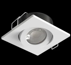 Spot encastrable, Coma, blanc, collerette ronde et carrée, IP65, LED, dim, 2700-4000K, 635-725 lm, Ø8,95cm, H4,1cm - Solum