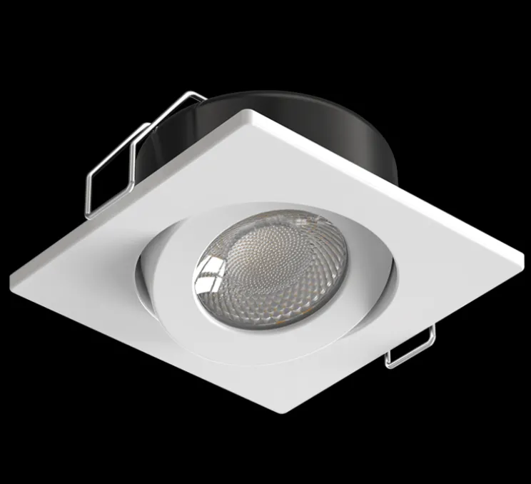 Spot encastrable, Coma, blanc, collerette ronde et carrée, IP65, LED, dim, 2700-4000K, 635-725 lm, Ø8,95cm, H4,1cm - Solum