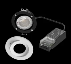 Spot encastrable, Coma, blanc, collerette ronde et carrée, IP65, LED, dim, 2700-4000K, 635-725 lm, Ø8,95cm, H4,1cm - Solum