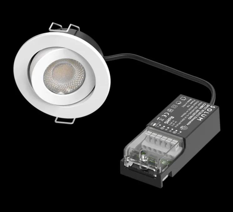 Spot encastrable, Coma, blanc, collerette ronde et carrée, IP65, LED, dim, 2700-4000K, 635-725 lm, Ø8,95cm, H4,1cm - Solum