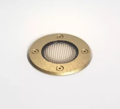 Spot encastrable de sol, Gramos Round, laiton brossé, IP 65, Ø10,5cm, P11,2cm - Astro