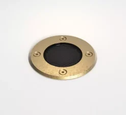 Spot encastrable de sol, Gramos Round, laiton brossé, IP 65, Ø10,5cm, P11,2cm - Astro