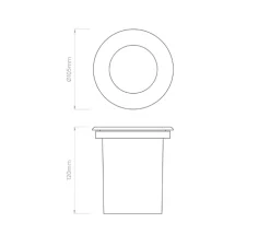 Spot encastrable de sol, Gramos Round, laiton brossé, IP 65, Ø10,5cm, P11,2cm - Astro