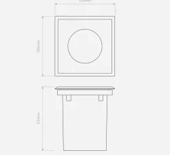 Spot encastrable de sol, Gramos Square, laiton massif, IP65, L10,5cm, P11,2cm - Astro