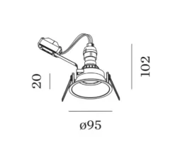 Spot encastrable, Deep 1.0 PAR16 wire spring, noir, IP44, Ø9,5cm, H10,2cm - Wever&Ducré