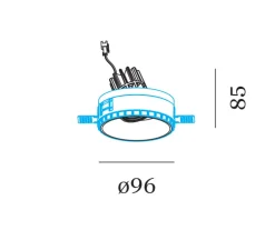 Spot encastrable, Deep Adjust Trimless 1.0 LED, or, LED, 2700K, 530/710lm, Ø9,6cm, H8,5cm - Wever&Ducré