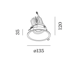 Spot encastrable, Deep Adjust Fort 1.0 LED, noir, LED, 3000k, 2590 lm, Ø13,5cm, H12cm - Wever&Ducré