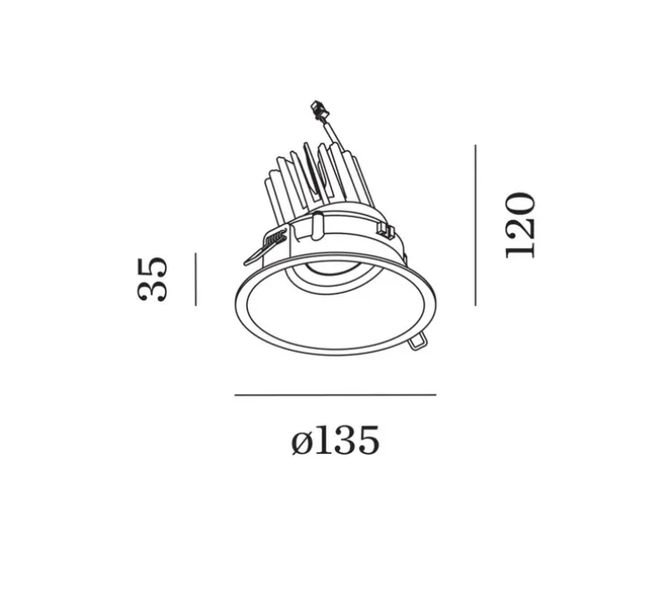 Spot encastrable, Deep Adjust Fort 1.0, blanc, LED, 3000K, 2490 lm, Ø13,5cm, H12cm - Wever&Ducré