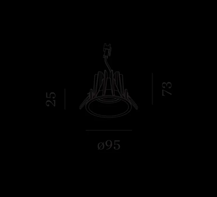 Spot encastrable, Deep IP65 1.0 LED, noir, IP65, LED, 2700K, 375/575lm, Ø9,5cm, H7,3cm - Wever&Ducré