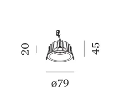 Spot encastrable, Deep Petit1.0 LED, or, LED, 3000K, 570lm, Ø7,9cm, H4,5cm - Wever & Ducré