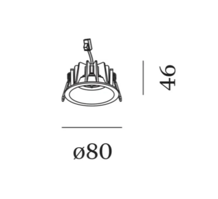 Spot encastrable, Deep petit 1.0, champagne, LED, dim, 3000K, 625 lm, Ø8cm, H4,6cm - Wever&Ducré