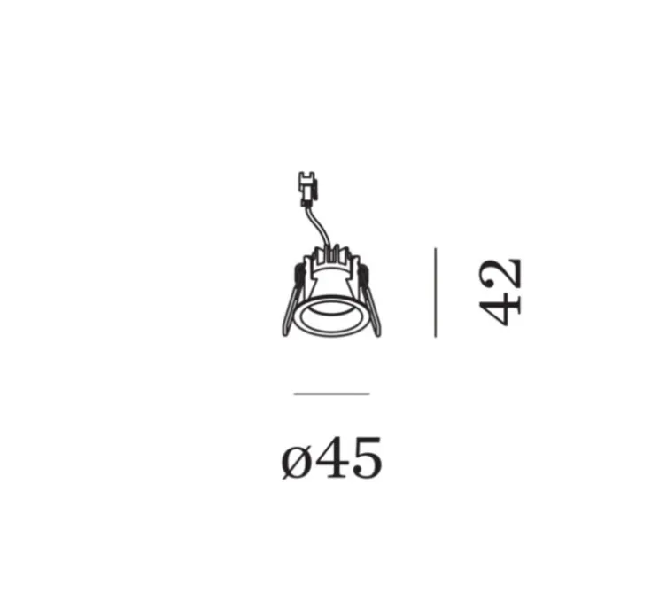 Spot encastrable, Deep Point 1.0, noir mat, IP44, LED, dim, 2700K, 335 lm, Ø4,5cm, H4,2cm - Wever&Ducré