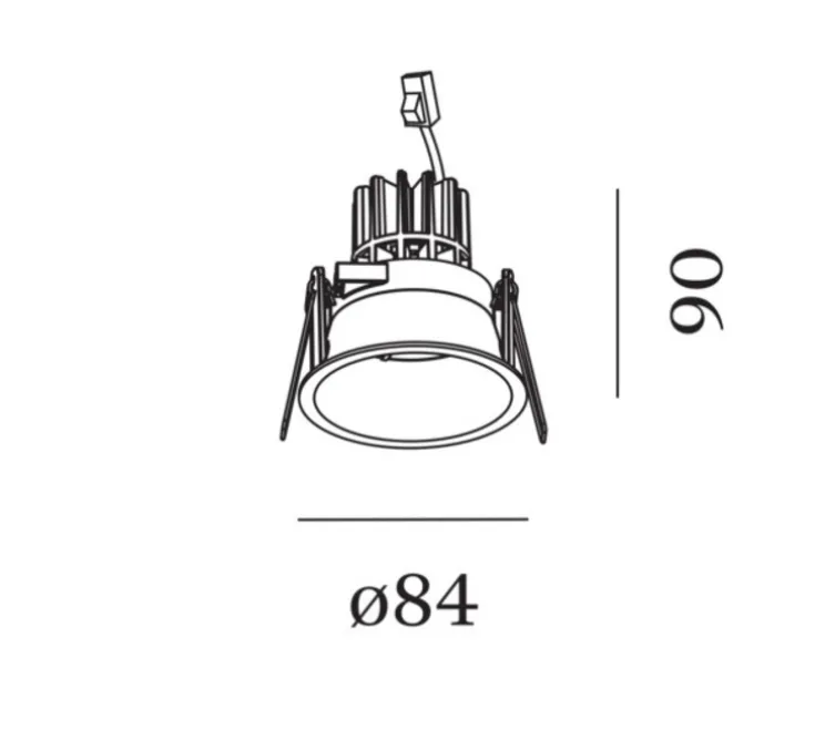 Spot encastrable, Deeper 1.0, noir mat, IP44, LED, dim, 3000K, 480 à 645 lm, Ø8,4cm, H9cm - Wever&Ducré
