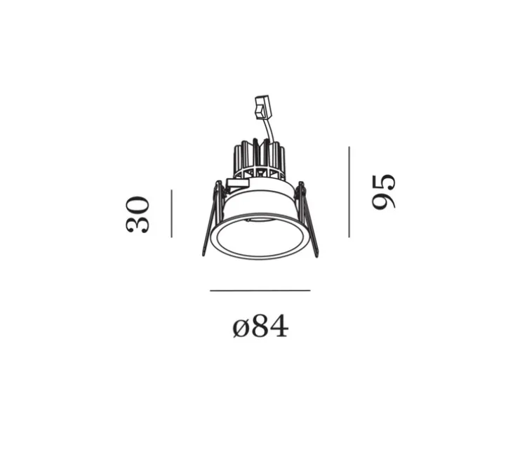 Spot encastrable, Deeper 1.0 LED IP20, noir, LED, 2700k, 525 lm, Ø8,4cm, H3cm - Wever&Ducré