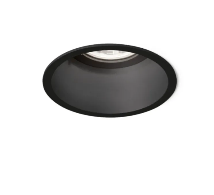 Spot encastrable, Deeper IP44 1.0 LED, noir, LED, 3000K, 420/565lm, Ø8,4cm, H9,5cm - Wever & Ducré