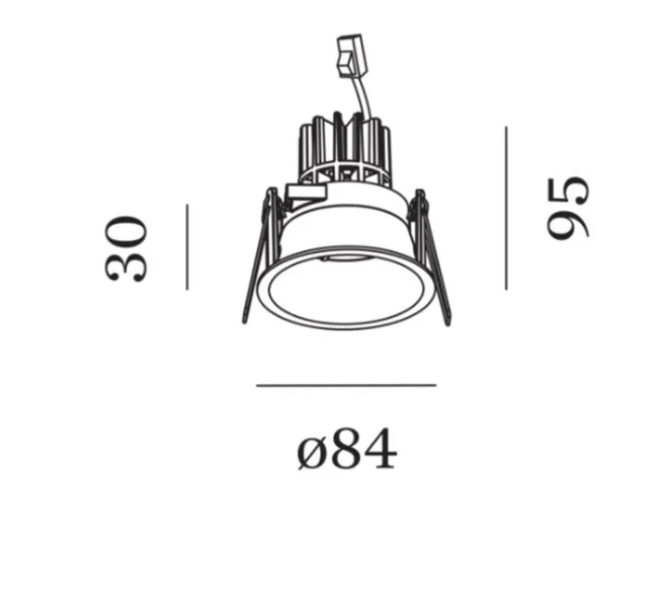 Spot encastrable, Deeper IP44 1.0 LED, noir, LED, 3000K, 420/565lm, Ø8,4cm, H9,5cm - Wever & Ducré