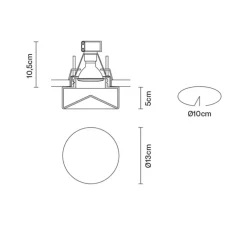 Spot encastrable, Faretti D27 Blow, transparent, LED, Ø13cm, H5cm - Fabbian