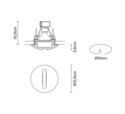 Spot encastrable, Faretti D27 Jnat, blanc, LED, Ø12,5cm, H2,5cm - Fabbian