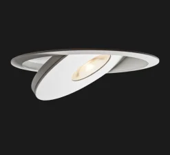 Spot encastrable, FlatLED T1 37° (Lens) Recessed, Trapezium springs, blanc mat, LED, 3000K, 1388lm, Ø12cm, H6cm - Doxis