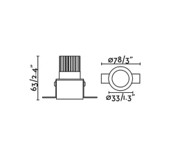 Spot encastrable, Fox, noir, trimless LED, 2700k, 500lm, Ø4cm, H6.5cm - FARO