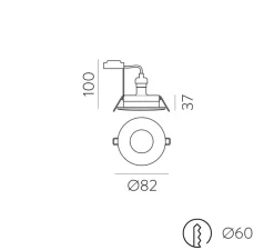 Spot encastrable, Hera, nickel, IP54, Ø8,2cm, H3,7cm - ACB