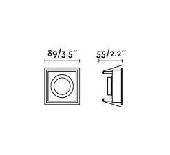 Spot encastrable, hyde, carré, IP44, blanc, L8,9cm, H5,5cm - FARO
