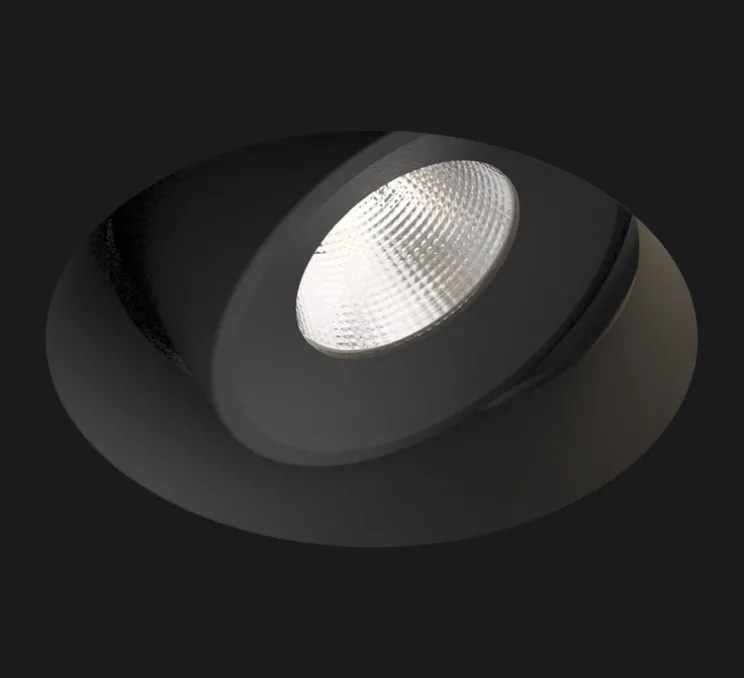 Spot encastrable, Juno Mix Deep Round, Soft Beam, noir mat, LED, 2700K, 380lm, Ø5,5cm, H3,8cm - Doxis