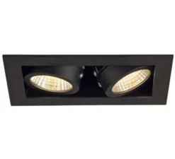 Spot encastrable, Kit Kadux, noir, LED, L9cm, H15cm - Slv