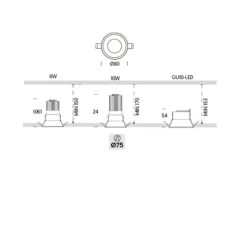Spot encastrable, Kono 1, blanc, Ø8cm, H15,3cm - ONOK