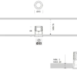 Spot encastrable, Kono Mini, noir, LED, 2700K, 290 lm, Ø3,5cm, H7,5cm - ONOK