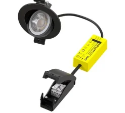 Spot encastrable, Lecco, noir, IP65, LED, dim, 2700-3000-4000K, 662-724 lm, Ø8cm, H3,2cm - Solum